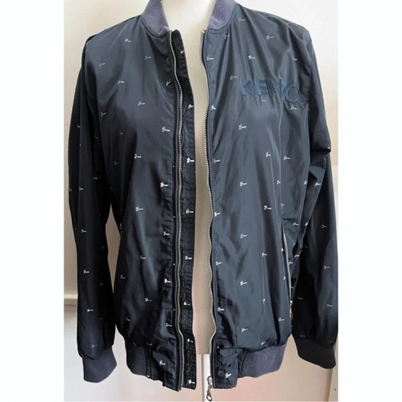 Kenzo Paris • Navy Blue Palm Tree Bomber Jacket - Picture 1 of 6